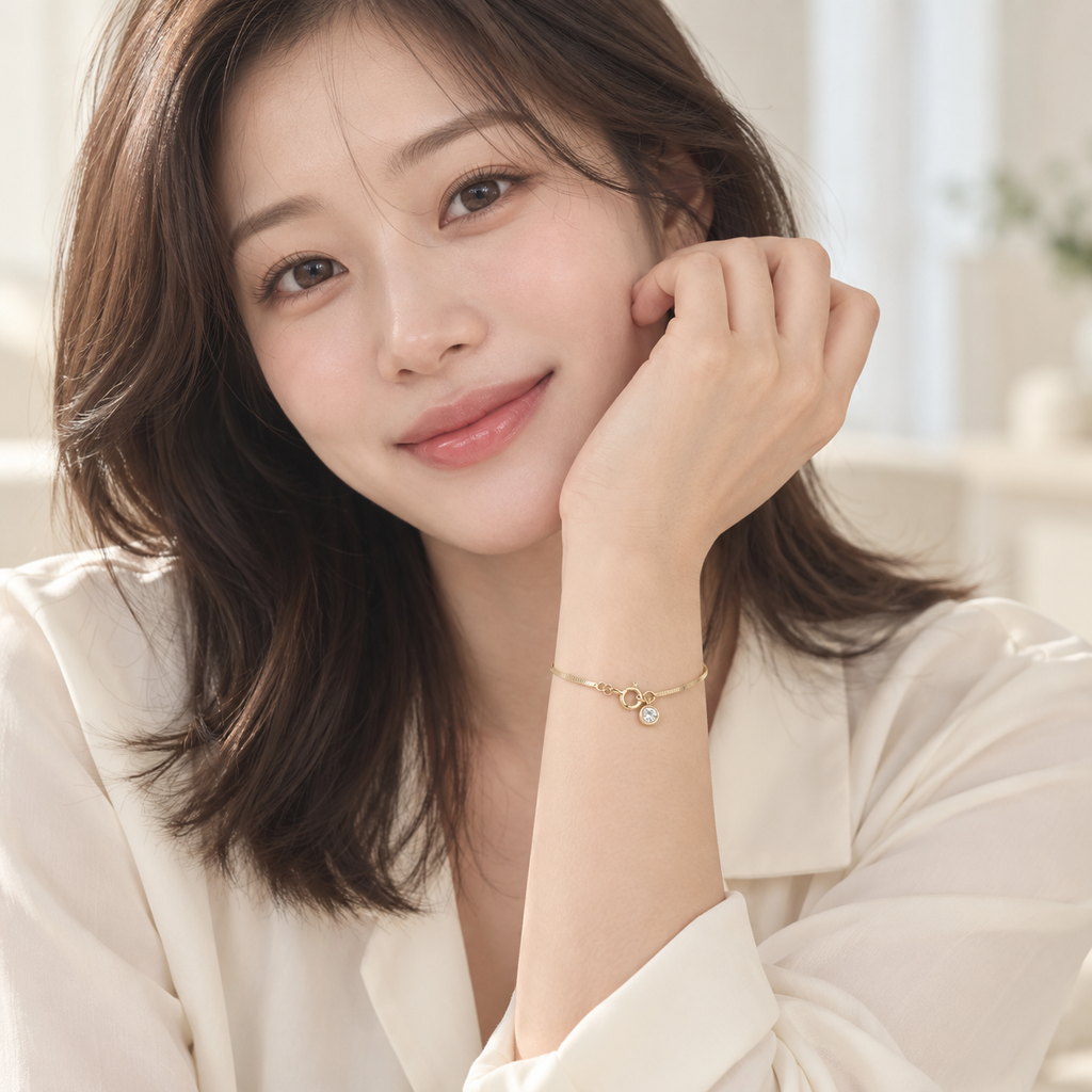 블링 원석 스네이크 체인 팔찌