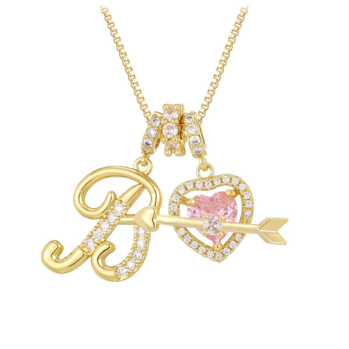 イニシャルハート ネックレス