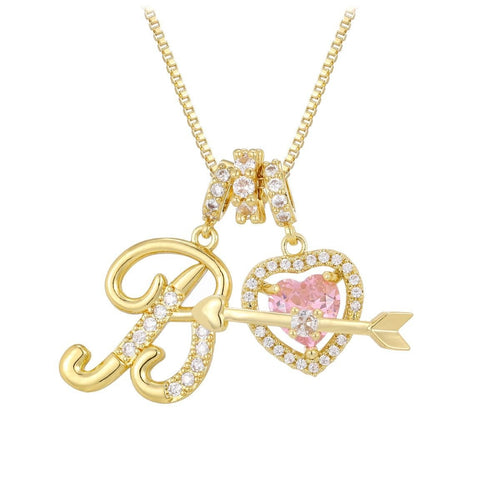 イニシャルハート ネックレス