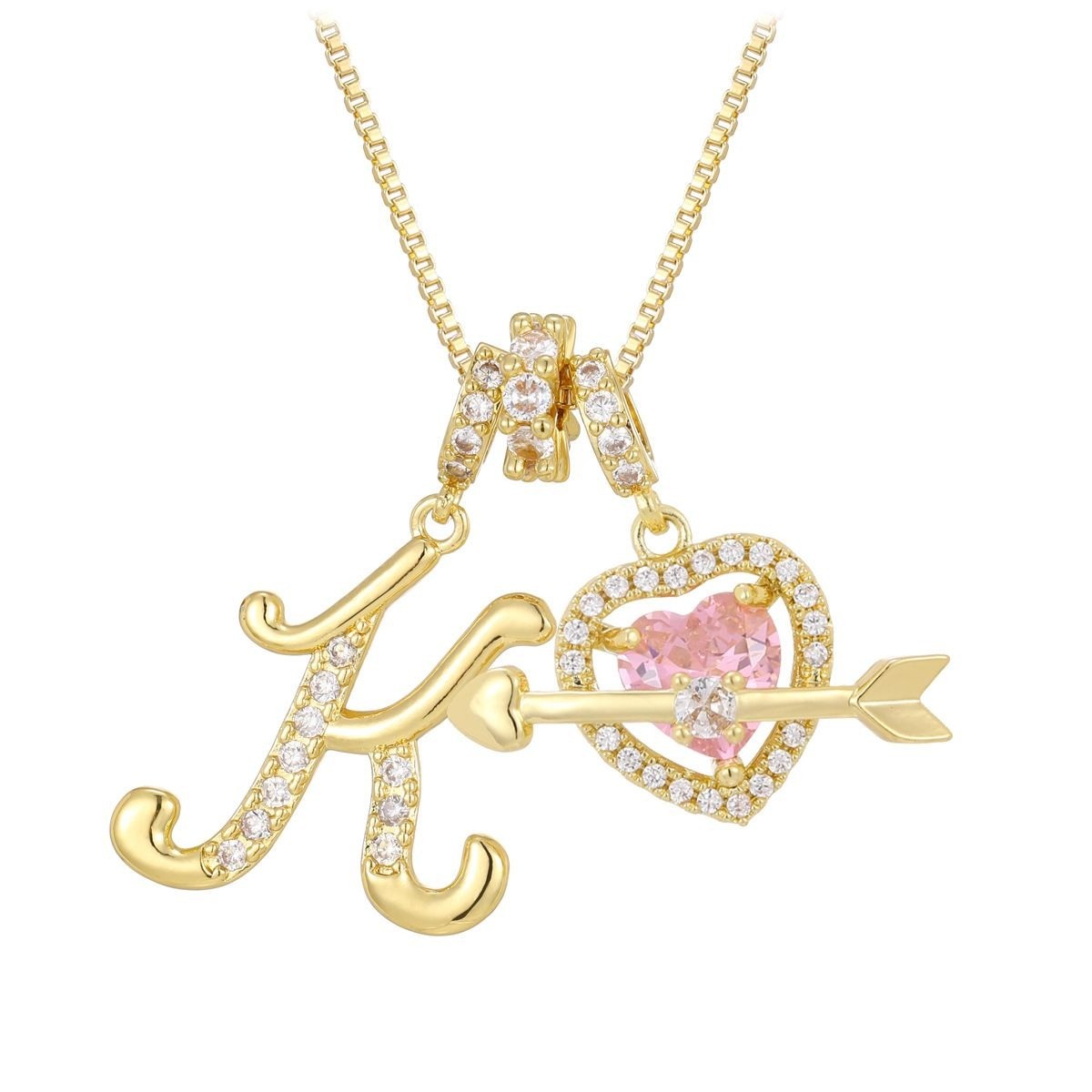 イニシャルハート ネックレス