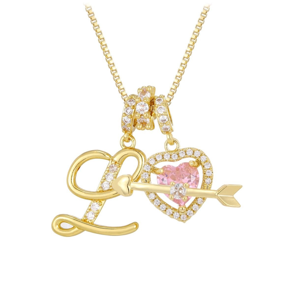 イニシャルハート ネックレス
