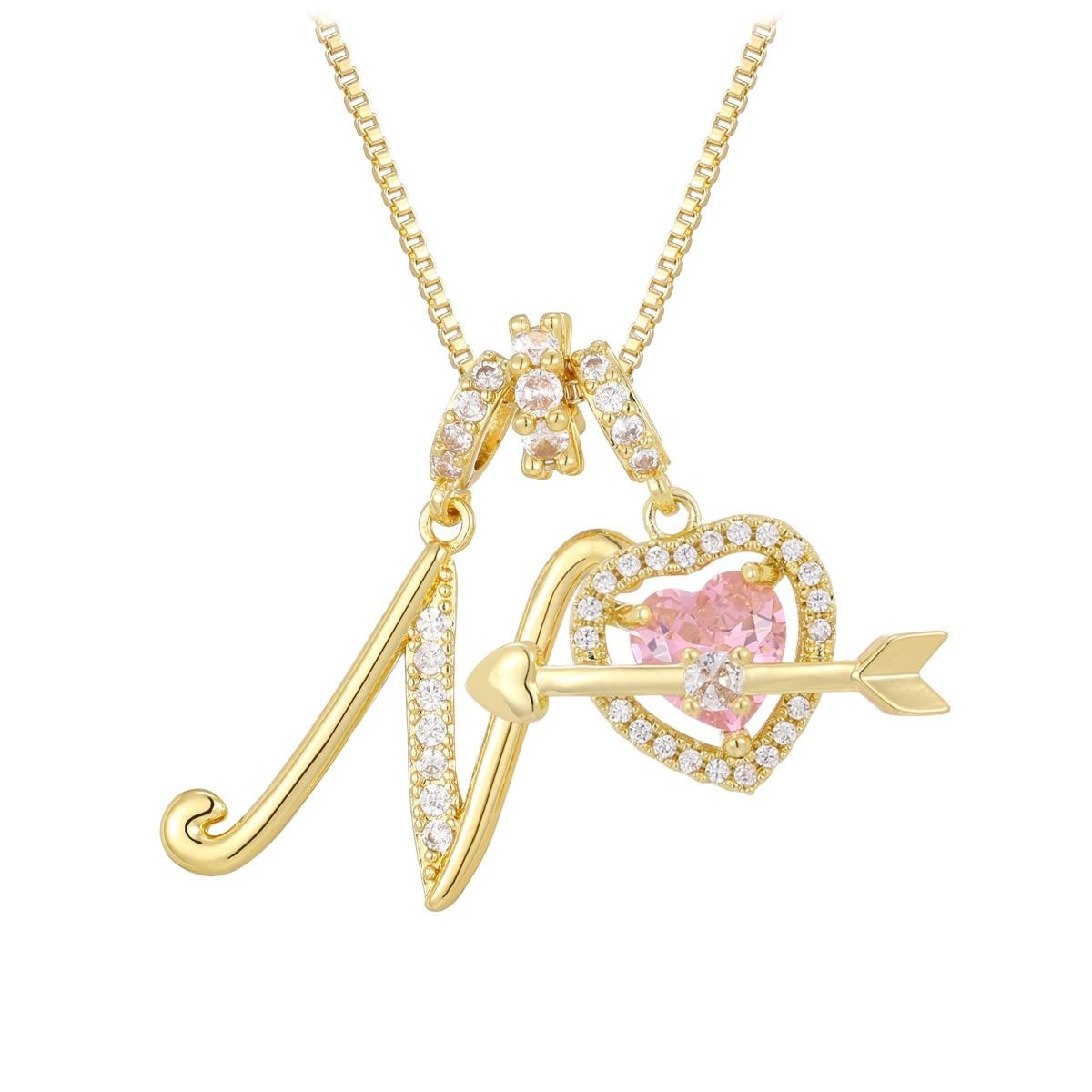 イニシャルハート ネックレス