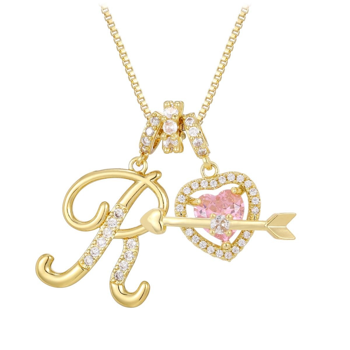 イニシャルハート ネックレス
