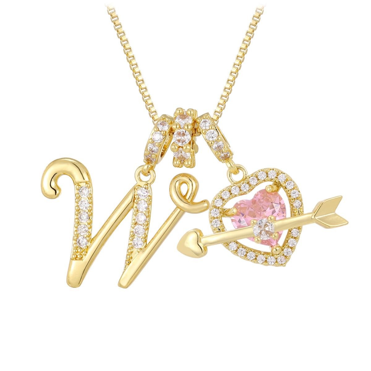 イニシャルハート ネックレス