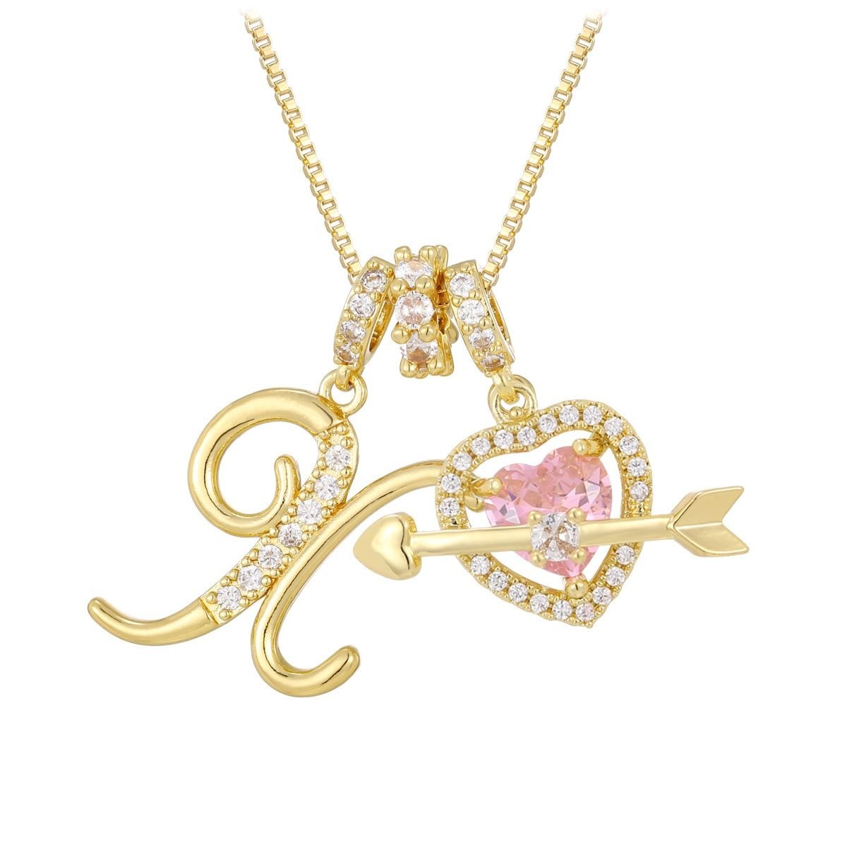 イニシャルハート ネックレス