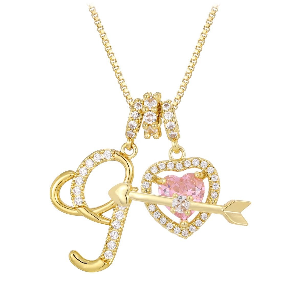 イニシャルハート ネックレス