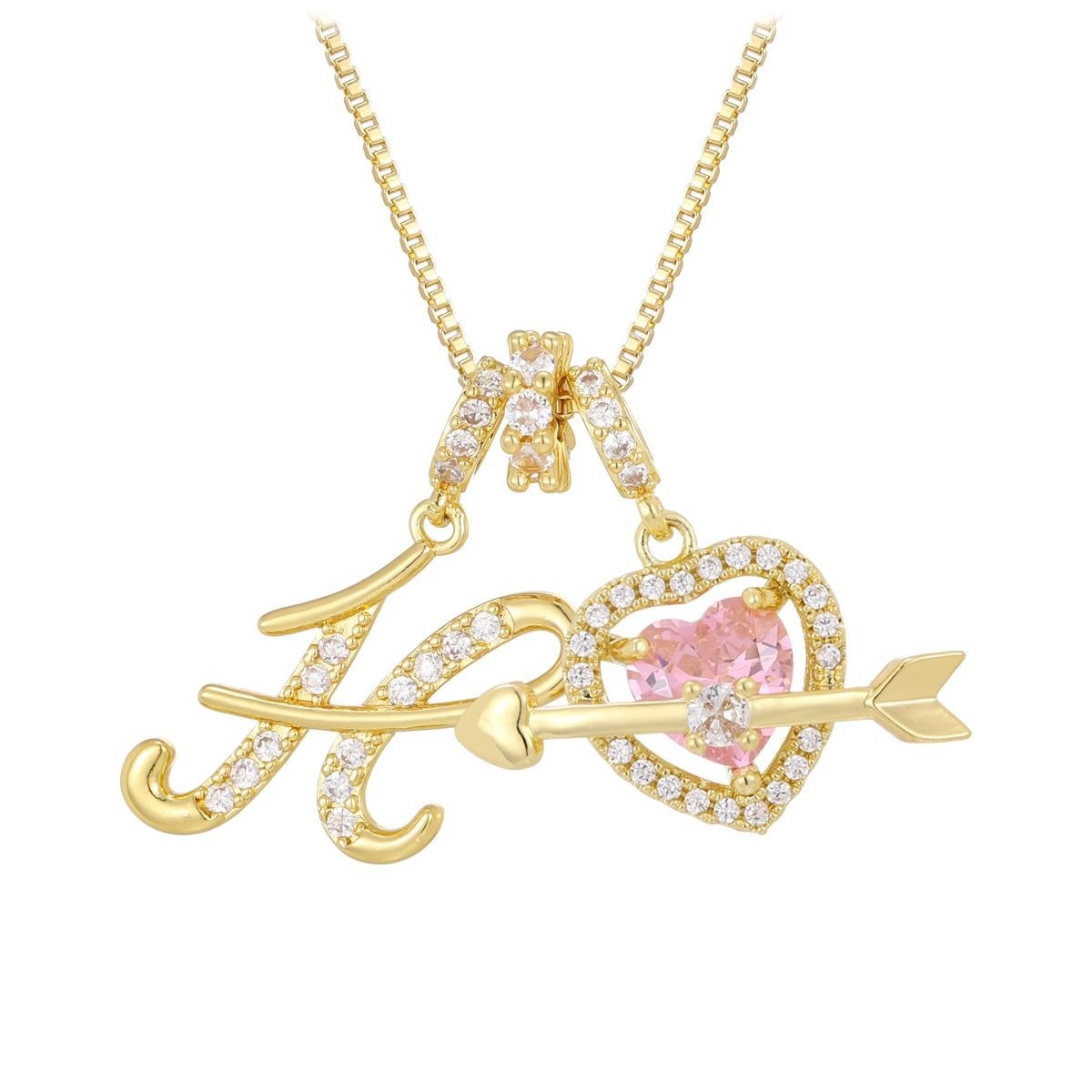 イニシャルハート ネックレス