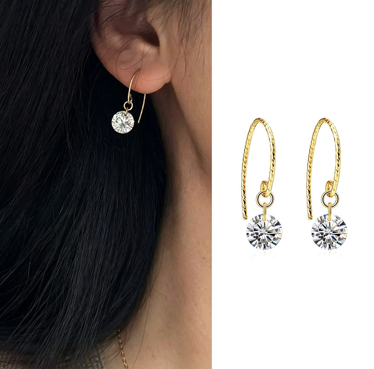 一粒ジルコン ピアス